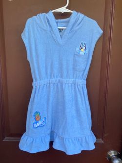 Bluey Girls Pull over Terry Swim Coverup 6-7