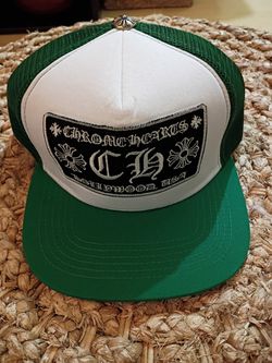 chrome hearts green trucker hat