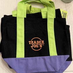 Trader Joe's Halloween Mini Tote Bag - Tri-Color NEW