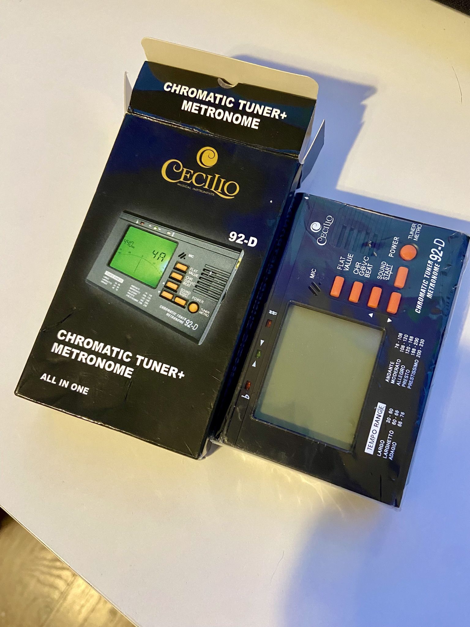 Cecilio 2-in-1 Tuner and Digital Metronome, Chromatic Tuner with Metronome for Guitar, Bass, Violin,