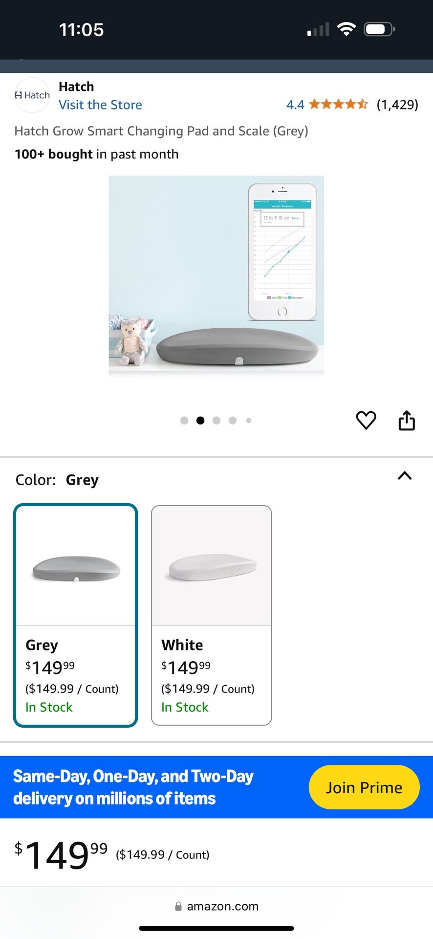 Amazon Hatch Hatch Baby Grow Smart Changing Pad And Scale Baby