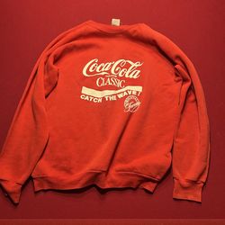 VINTAGE 80s Coca-Cola "Catch The Wave" Crewneck - FOTL Tag
