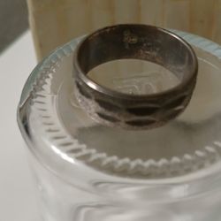 Oxidized Hammered Embossed Band 