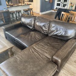 FREE Leather Sectional Couch Brown