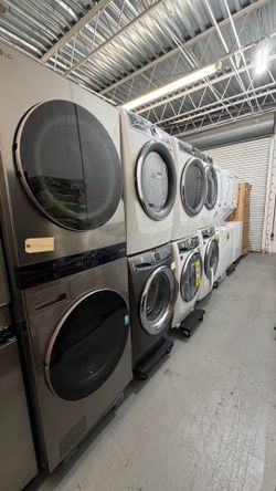 24” and 30” inch washer and electric and gas dryers new open box with warranty!