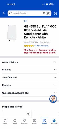 Portable Air Conditioner with Remote - White
