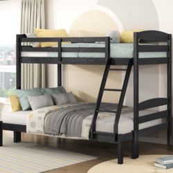 Bunk Bed Full/Twin Black With Mattress  🔥🚛🥳😊