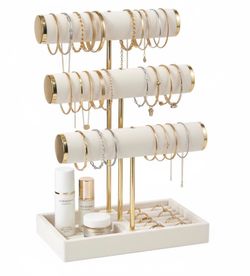 Pangkeep Beige Velvet Jewelry Stand
