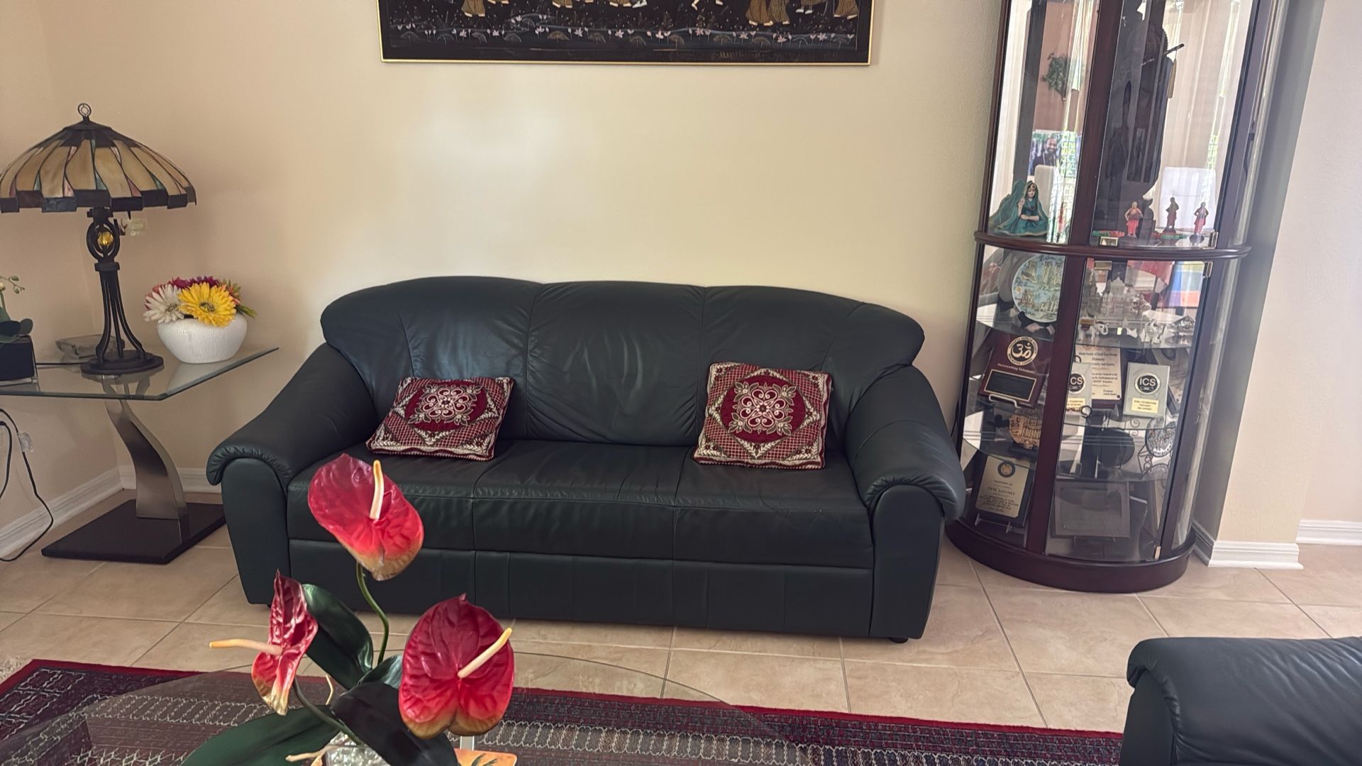 Beautiful Italian Leather Couch Set