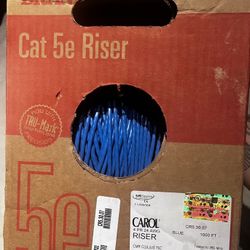 Communication Cable • 1000ft  • RISER • 4PR 24AWG Riser BLUE CAT5e