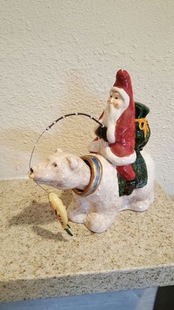 santa riding on polar bear