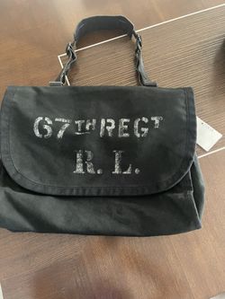 New Ralph Lauren Denim Supply Messenger  Bag, black