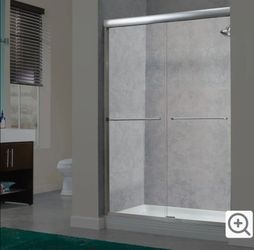 Miseno Azul 72" High x 40-44" Wide Sliding Framed Shower Door with 1/4" Clear Glass