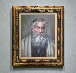 ⭕️ Rabbi Portrait Adrian Rovatkay (1896) Original Oil Painting On Canvas
