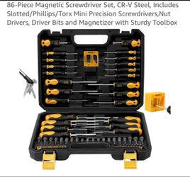 86-Piece Magnetic Screwdriver Set, CR-V Steel, Includes Slotted/Phillips/Torx Mini Precision Screwdrivers,Nut Drivers, Driver Bits and Magnetizer with