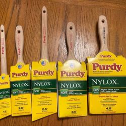 Lot of 5 new Prudy Nylox paint brushes