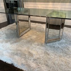 72” Glass top Rectangle Dining Table