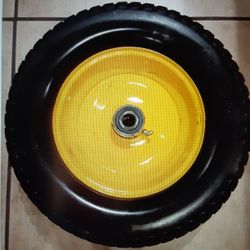 2 Pcs 15x6.00 Flat Free Lawn Mower Tire And Wheel