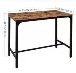 VEIKOUS
47.2 in. W x 23.6 in. D x 41.7 in. H Industrial Brown Pub Bar Table