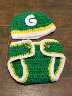 Green team diaper cover set photo prop
