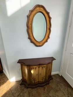 Vintage Drexel Heritage Et Cetera Cabinet & Mirror Set