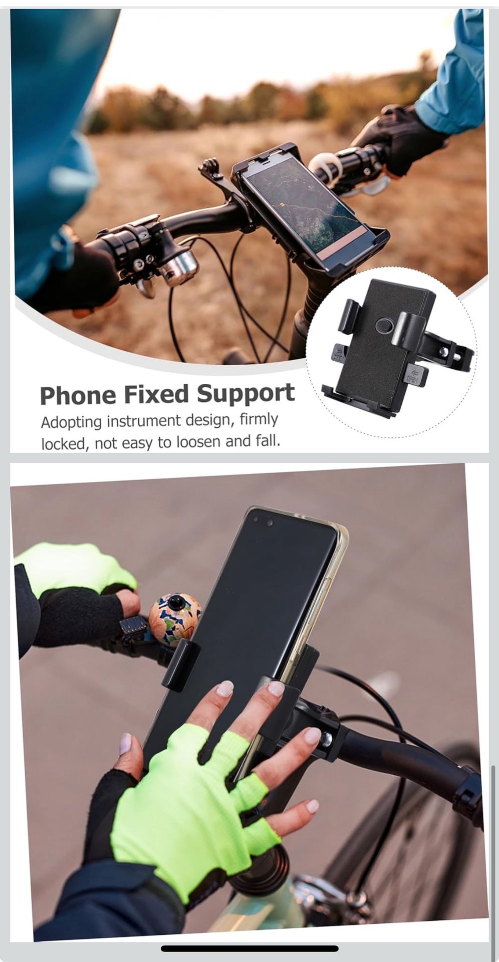 6-3 Motorcycle Phone Mount Handlebar Phone Holder Alloy Shockproof Cell Support for Bike Easy Assembly