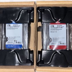 WD Red NAS 1TB + WD Blue 1TB - Near New $150
