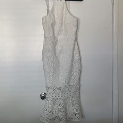 White Lace Mermaid Dress
