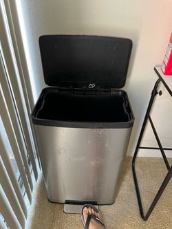 Used Stainless Steel Dual Compartment Step Trash Can