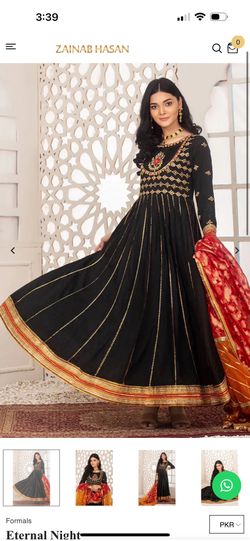 Hand Work Black Gawn Maxi With Work Size Small Designer Dress Pakistani Indian