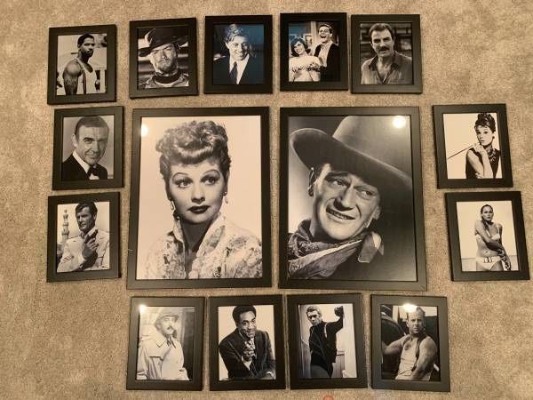 Classic cinema movie pictures black & white framed