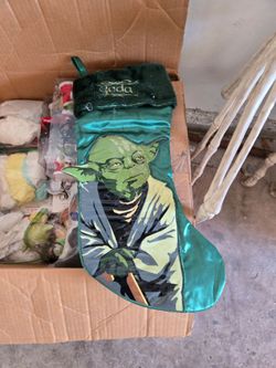 Yoda Christmas stocking, darth vader reef and small tree cuff