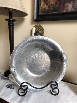 Trade Century Mark Hammered Silver look Dish