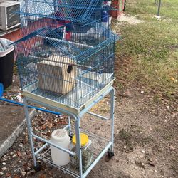 Bird Cage With Movable Stand 