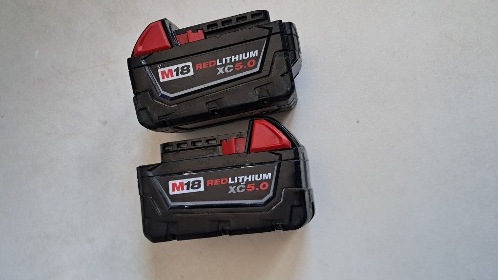 Milwaukee M18 Batterys Each $75 Both $120