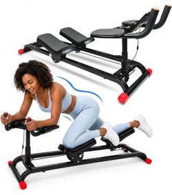 Spine Twist Stretcher, Crawling Workout Machine - Full Body Low-Impact Cardio Machine with Adjustable Hand Grips for Home & Gym, Abdominal, Waist and