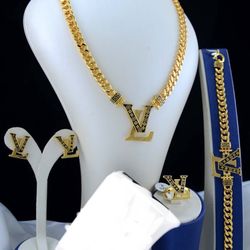 Jewellery Set Stainless Steel Plated Gold