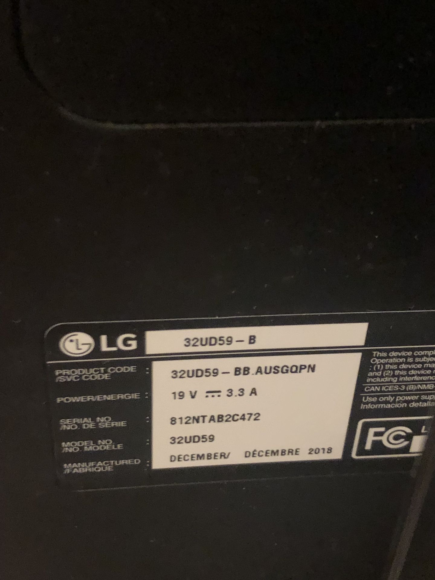 32” 4K monitor LG 32UD59-B