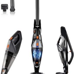 Cordless Vacuum Cleaner 2-in-1, 2500Mah Li-Ion Battery Portable Cordless Wet Dry Vacuum Cleaner with Stainless Steel Filter for Home & Car with High C