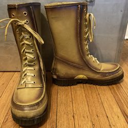 vintage BRADLEES outdoor insulated boots rubber moc toe steel shank mens 9 MADE IN JAPAN