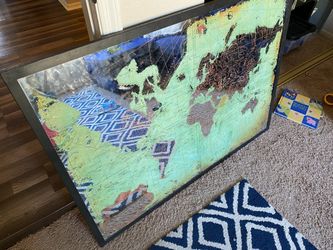 World Market Mirror World Map Art