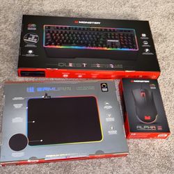 Monster keyboard, mouse , mouse pad 