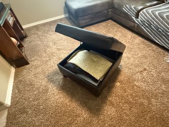 Leather ottoman