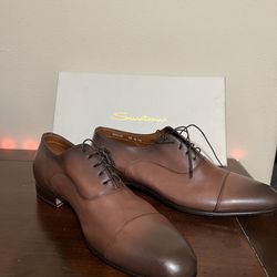 Santoni 12D Men’s Oxford Leather Shoes 