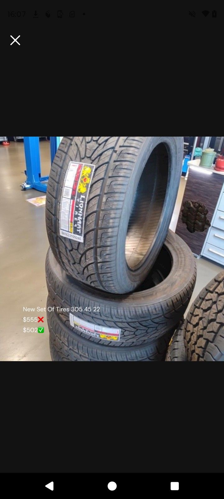 New Set Of Tires 305 45 22 Llantas Nuevas