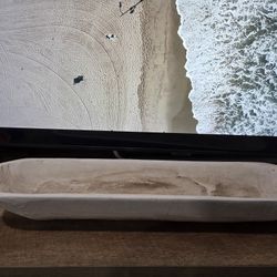 Wood Bowl With Whitwashed Finish