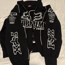 Supreme fox racing med hoodie
