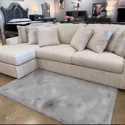 10 Feet Long Fabric Sectional Chaise 
