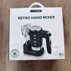 New In Box Servappetit Retro 5 Speed Electric Hand Mixer Black