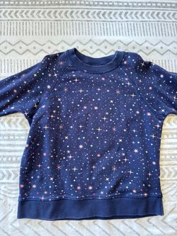 Girls Hanna Andersson Navy Star Print Crewneck Sweatshirt
